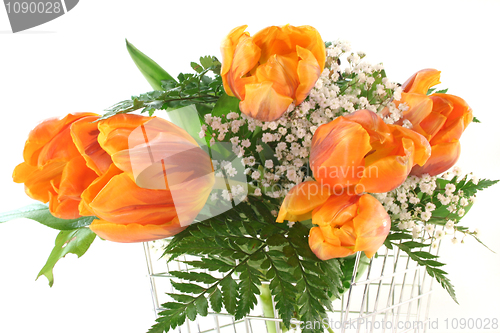 Image of tulips in the basket