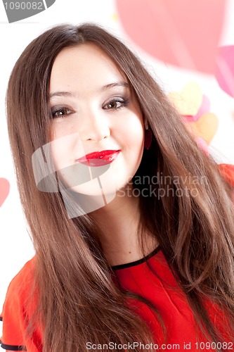 Image of young woman on Valentine's day