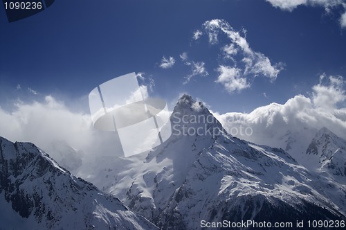 Image of High mountains in cloud