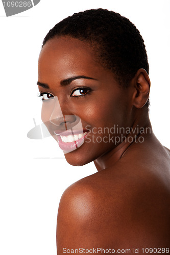 Image of Happy smiling African woman, Beautiful teeth.