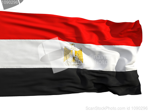 Image of Flag of Egypt, fluttered in the wind