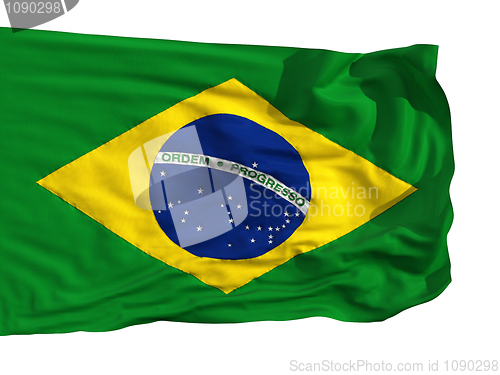 Image of Flag of Brazil, fluttered in the wind