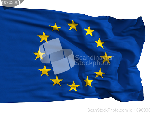 Image of The European Union flag, fluttered in the wind