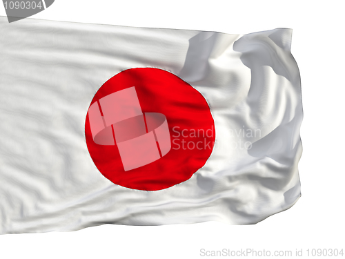 Image of Flag of Japan, fluttered in the wind