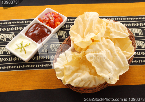 Image of Pappadums And Condiments