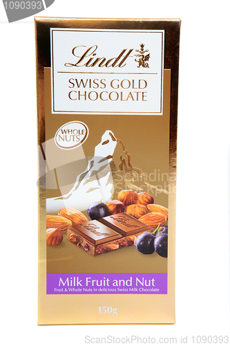 Image of Lindt Swiss Gold Fruit and Nut Chocolate