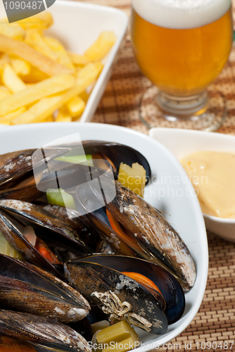 Image of Belgian style mussels