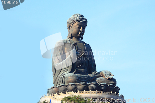 Image of Giant Buddha Statue in Tian Tan. Hong Kong, China 