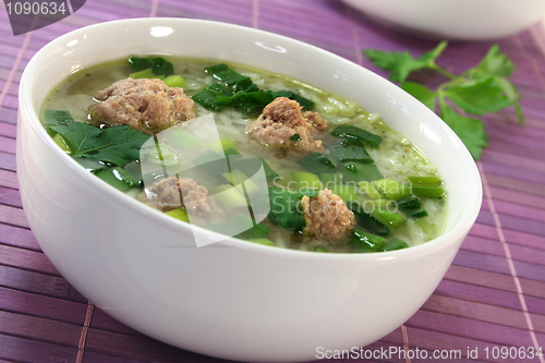Image of Rice soup with meat balls