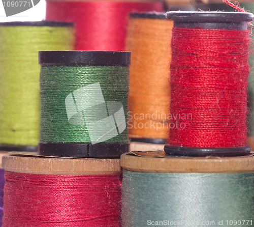 Image of Multicolored Spools Of Sewing Thread