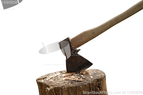 Image of Axe and log