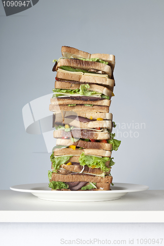 Image of Extra large sandwich on a plate