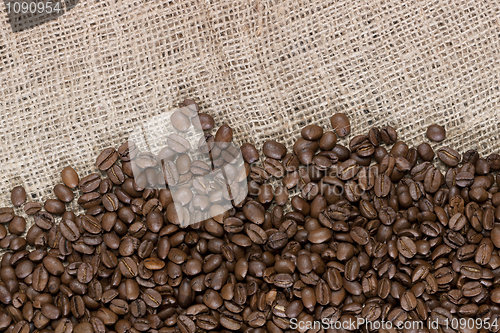 Image of Coffee beans and canvas