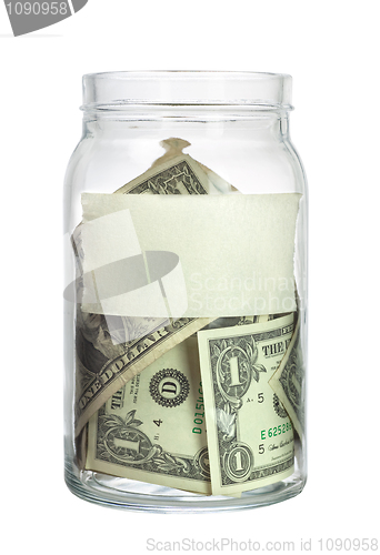 Image of US currency in a jar