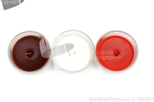 Image of Three glass candlesticks