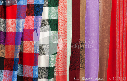 Image of Background of colored fabric