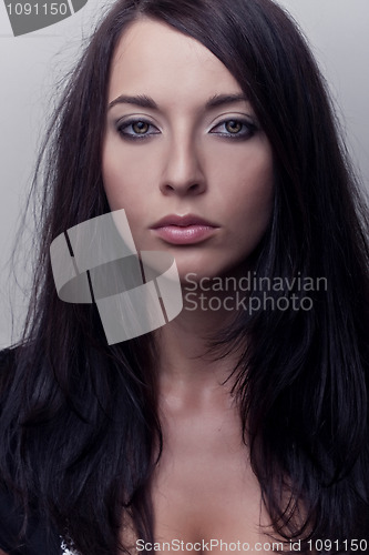 Image of portrait attractive brunette girl