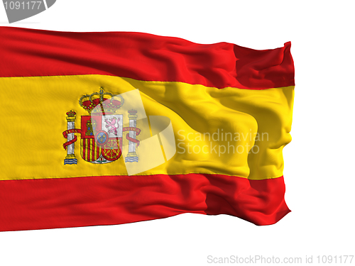 Image of Flag of Spain, fluttering in the wind