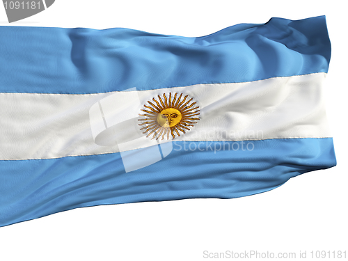 Image of Flag of Argentina, fluttering in the wind