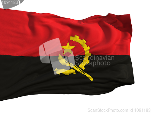 Image of Flag of Angola, fluttering in the wind