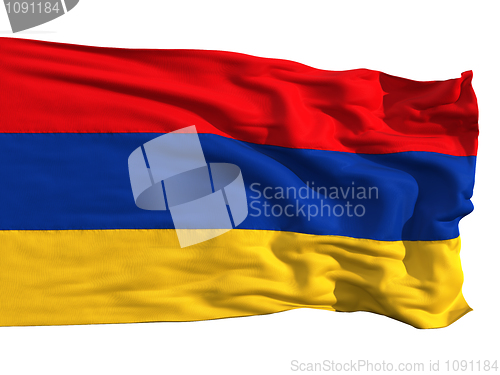 Image of Armenian flag, fluttering in the wind