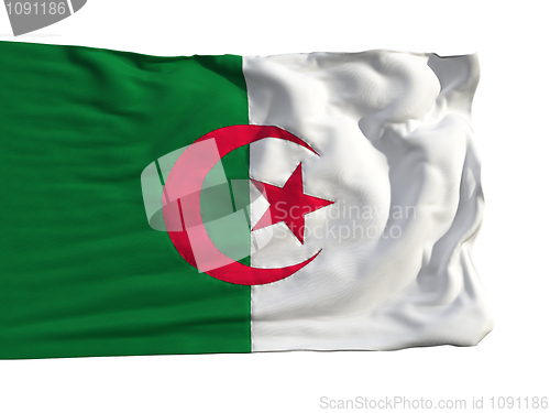 Image of Flag of Algeria, fluttering in the wind