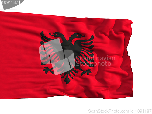 Image of Flag of Albania, fluttering in the wind