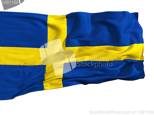 Image of Flag of Sweden, fluttering in the wind