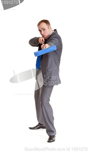 Image of Businessman with a mop