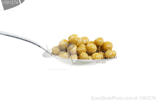 Image of Spoon with green peas