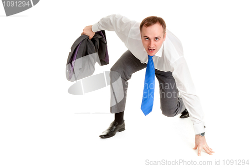 Image of Man prepares to run