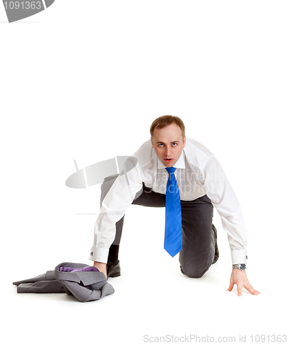 Image of Man prepares to run