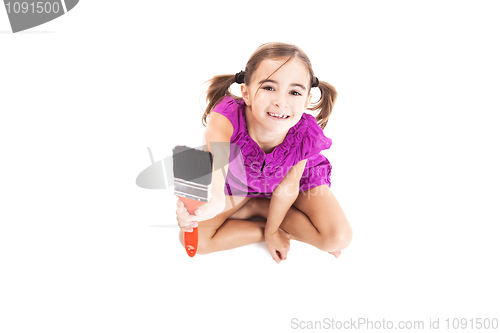 Image of Child with a paint-brush