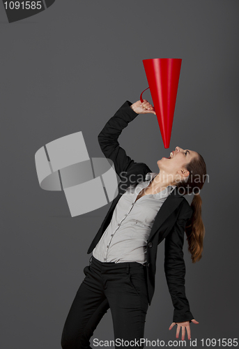Image of Woman with a megaphone