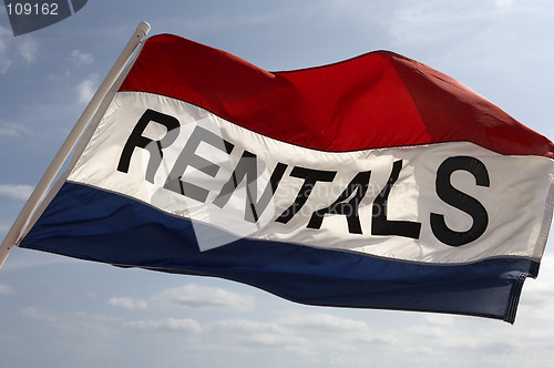 Image of Rental flag flying in breeze