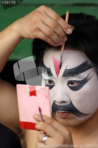 Image of Opera performer in makeup.