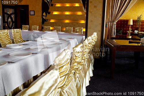 Image of Banquet table in a restaurant