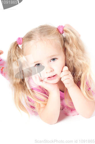 Image of Little cute girl in studio