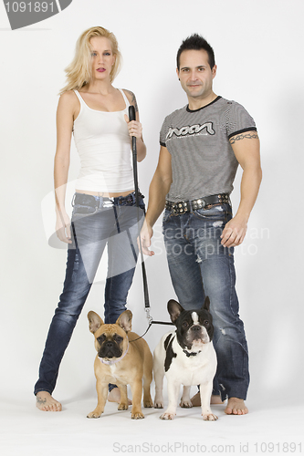 Image of sexy couple with pets