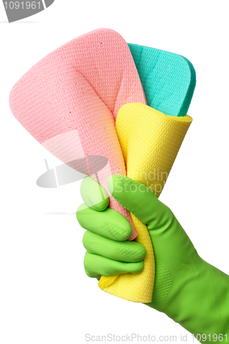 Image of Few washing sponges in hand