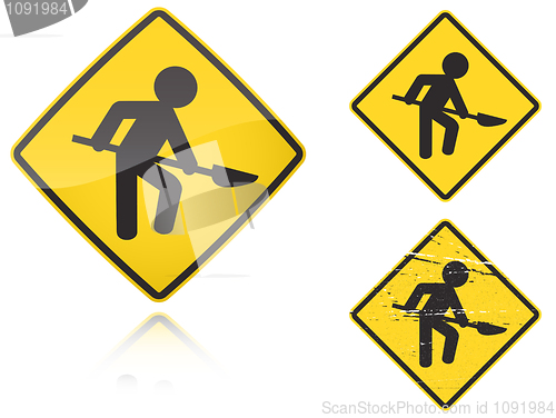 Image of Variants a Works on the road - road sign