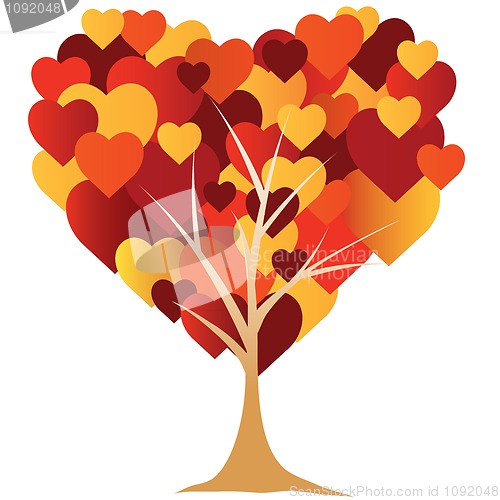 Image of Valentine's,  heart, tree. vector illustration