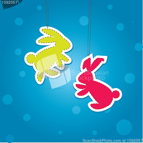 Image of Two color Christmass Hare. Vector illustration