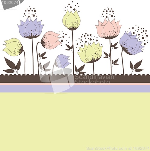 Image of Background with flowers. Vector illustration