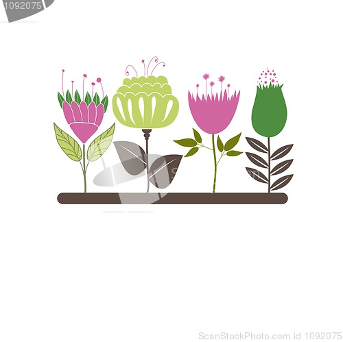 Image of Background with flowers. Vector illustration