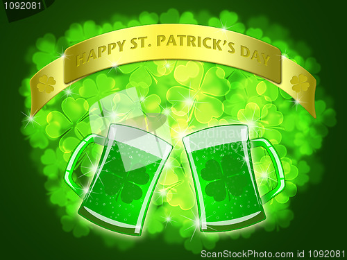 Image of St Patricks Day Two Green Beers Banner Shamrock