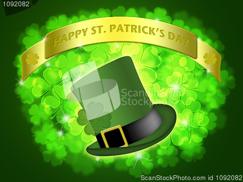 Image of St Patricks Day Leprechaun Hat Banner Shamrock