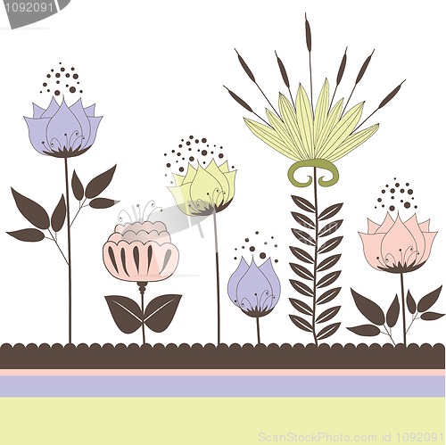 Image of Background with flowers. Vector illustration