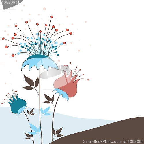 Image of Background with flowers. Vector illustration