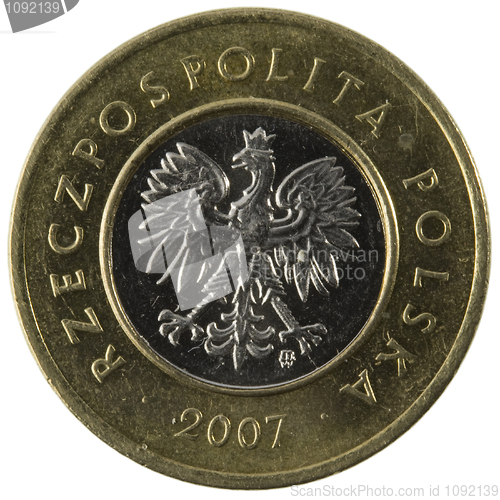 Image of Polish 2 zloty coin with eagle emblem